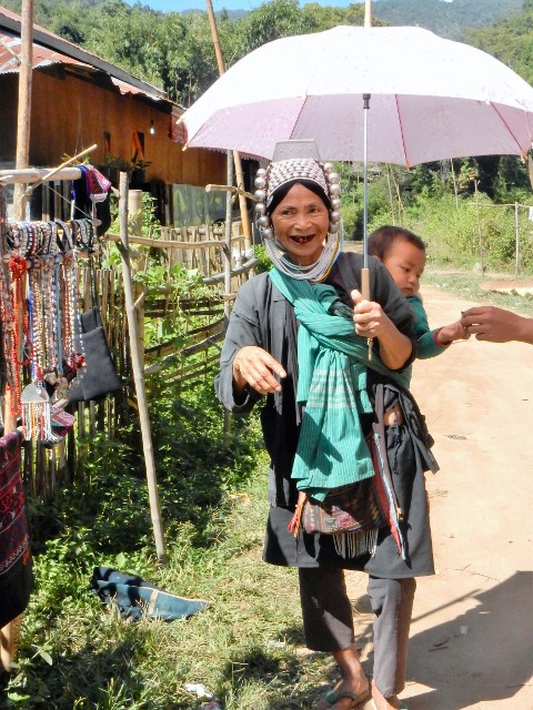 Before and after our trek, women are there to show us their wares. 