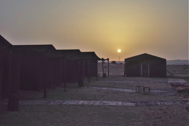 The sun rises over our camp.