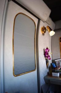 The doors to First class "suites" close for privacy.