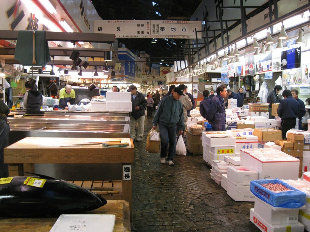 At the Tsukiji Fish Market in Tokyo (Photo by David C. Moore)
