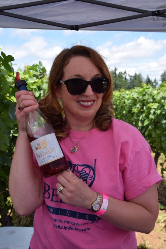 Sara Specter of Bells Up Winery at Drink Pink Rose Wine Festival (Photo by Nancy Zaffaro)