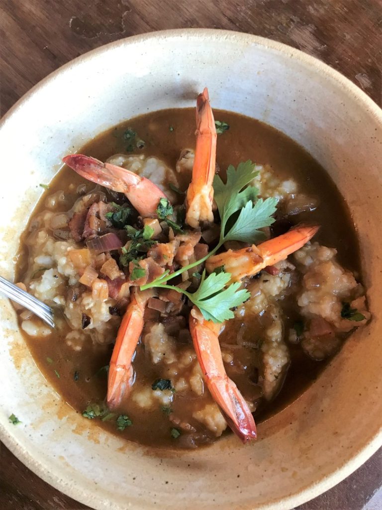 Shrimp and grits at the Tokeland Hotel