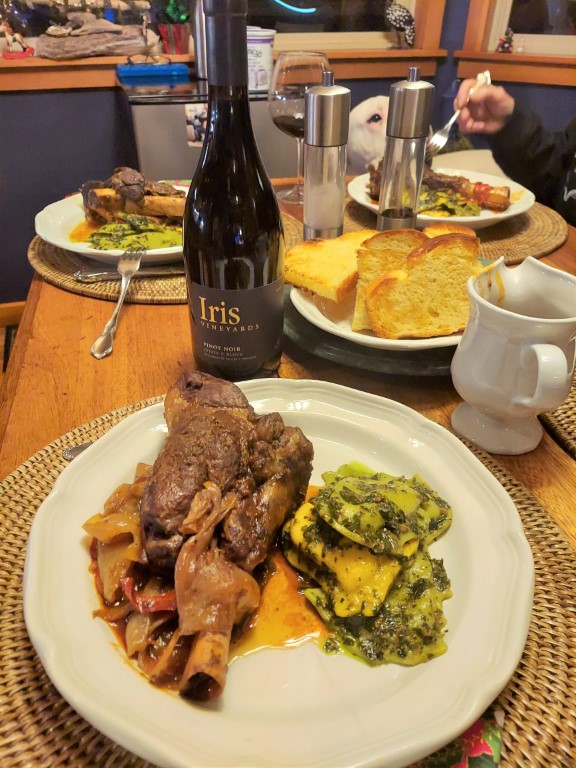 Iris Vineyards lamb recipe lamb shanks